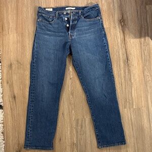 Levi’s, wedgie straight, Classic Blue Denim Jeans